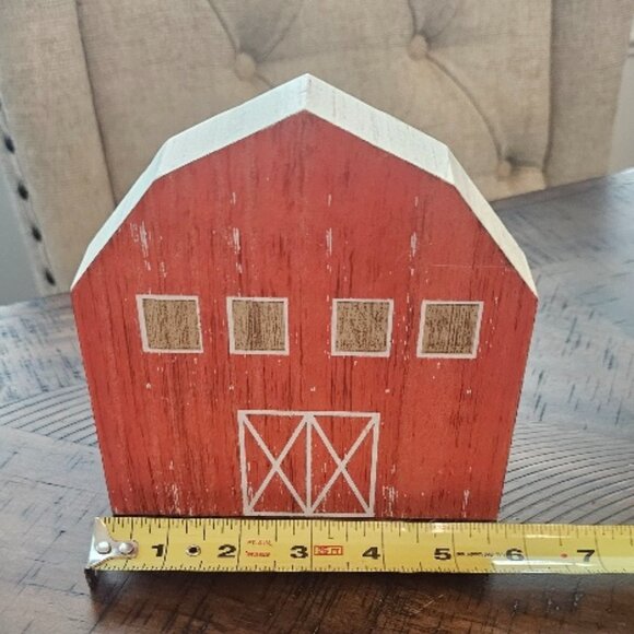 Wood Shelf Mantel Sitter Red Barn Farm Farmhouse Country Cottage Primitive - Picture 1 of 4